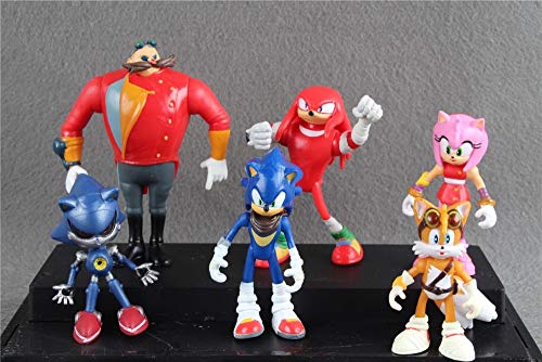 YUNDING Sonic Figuras Juguete 6pcs/Set 4-8cm Sonic Boom Multi-Figure Pack Figura Colección Juguetes