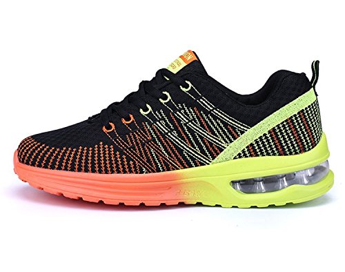 Zapatos de Running Para Hombre Zapatillas Deportivo Outdoor Calzado Asfalto Sneakers Negro Naranja 44