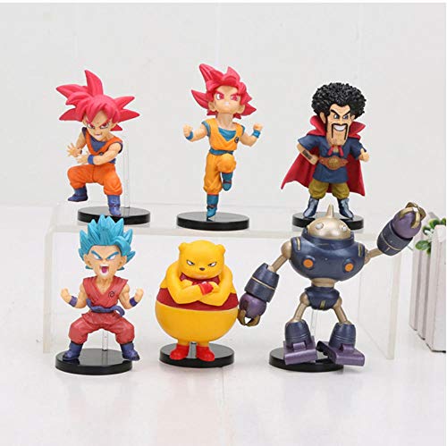 zdfgv 6 unids/Set Dragon Ball Super Saiyan Goku Mark Botamo OTTA Magetta PVC Figura de acción colección Modelo Juguetes 5-7cm