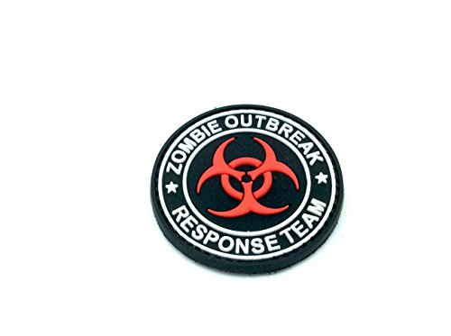 Zombie equipo de respuesta de brote riesgo biológico. PVC parche Airsoft rojo