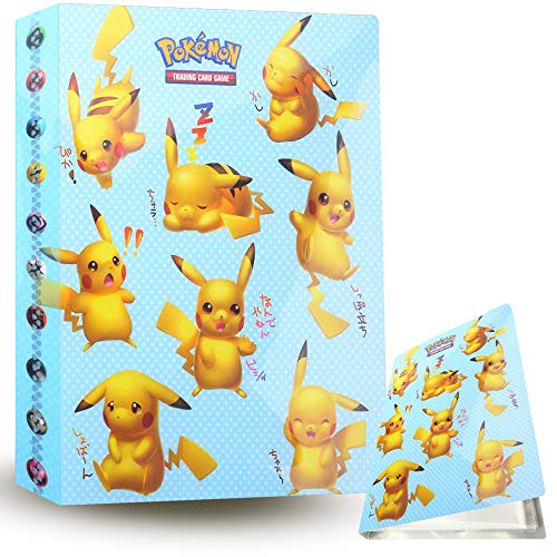 ZoneYan Álbum de Pokemon Album Pokemon, Album de Cartas Pokemon , Album de Cartas Coleccionables, Carpeta Cartas Pokemon, Album Pokemon Cartas , 30 Páginas, hasta 240 Tarjetas (Pikachu)