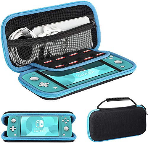 Ztotops Funda para Nintendo Switch Lite 2019, funda de transporte para consola Switch Lite y otros accesorios, perfecta para viajes y almacenamiento en el hogar con 8 cartuchos de juego, Azul Verde
