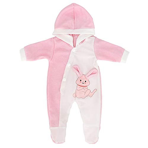ZWOOS Ropa para Muñecos bebé, Pijama con Capucha para Muñecas 35-43 cm (Conejo Rosa)