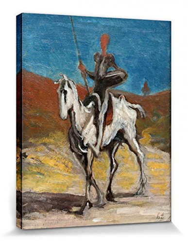 1art1 Honoré Daumier - Don Quijote Y Sancho Panza, 1868 Cuadro, Lienzo Montado sobre Bastidor (50 x 40cm)