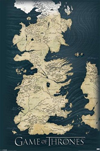 1art1 Juego De Tronos - Mapa De Westeros, Los Siete Reinos Póster (91 x 61cm)