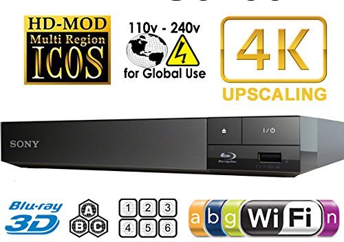 2015 SONY BDP-S6500 4k Upscaling - 2D/3D - Wi-Fi - Multizone All Region Code Free DVD Blu Ray Player - 2M HDMI Lead Included - 100~240V 50/60Hz Worldwide Voltage AUTO - Comes with the UK Power Supply provided by MultiSystem-Electronics, [Importado de UK]