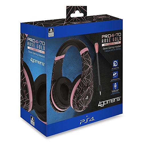 4GAMERS STEREO GAMING HEADSET PRO4-70 ROSE GOLD/BLACK (OFICIAL)