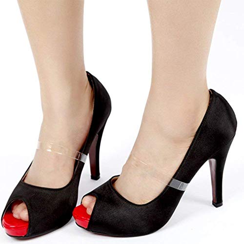 5 pares (10 unidades) de correas de zapatos transparentes para mujer, antideslizantes, invisibles, de tacón alto, accesorios para sujetar zapatos sueltos de tacón alto