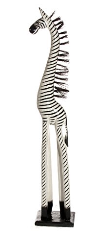 80cm Zebra Cebra Madera en Blanco y Negro Cebre