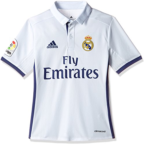 adidas Real Madrid H Jsy Y - Camiseta Real Madrid 2016/2017 para Niños, Multicolor(Blanco / Morado), 9-10 años