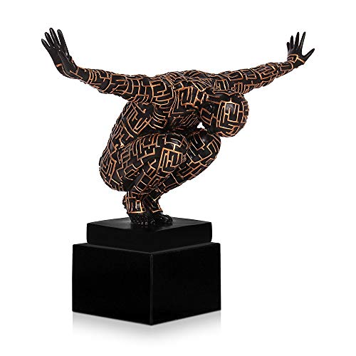 ADM Labirio Escultura figurativa Moderna de Resina Decorada a Mano con Base de mármol, producida en Serie numerada, Incluye Certificado de garantía Firmado por el Artista TT008D