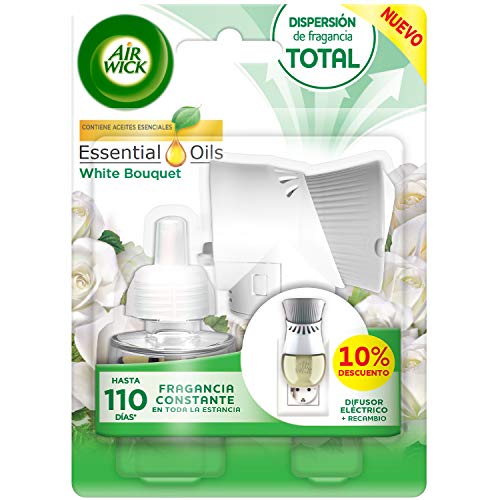Air Wick Eléctrico Aparato y recambio de ambientador automático eléctrico, esencia para casa con aroma a White Bouquet - 1 Aparato y 1 Recambio Air Wick Eléctrico Aparato y recambio de ambientador automático eléctrico, esencia para casa con aroma a White Bouquet - 1 Aparato y 1 Recambio
