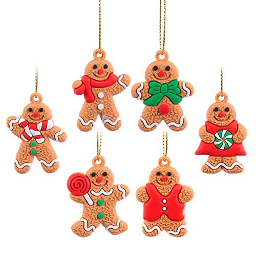 Amosfun 12 unidades de galletas de jengibre familiar, muñecos de Navidad, cuenta atrás, calendario, figura de tortuga tradicional, colgante Goodie Bag rellenos para niños