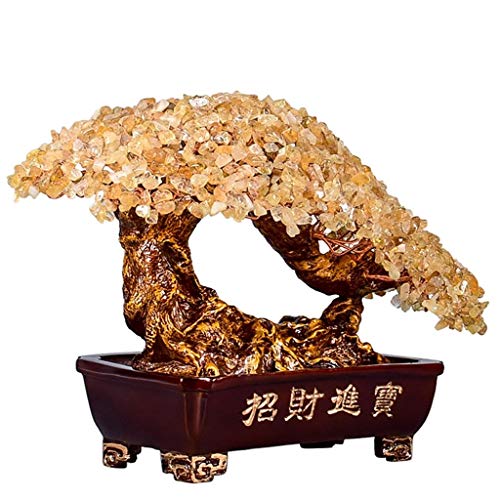 Árbol del dinero bonsai feng shui Crystal árbol Bonsai Feng Shui de la piedra preciosa del árbol del dinero for la energía positiva, suerte y riqueza Top Plaza Chakra Healing cristales de cobre del ár