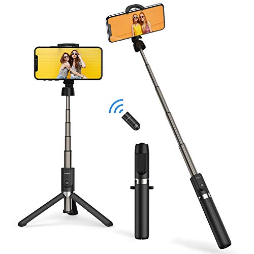 ATUMTEK Trípode Palo Selfie Bluetooth, Mini Palo para Selfies Extensible con Mando a Distancia Bluetooth Inalámbrico para iPhone 12/11/XS MAX/XR/XS/X, iPhone 8/8 Plus, Samsung, Xiaomi, Huawei y Más