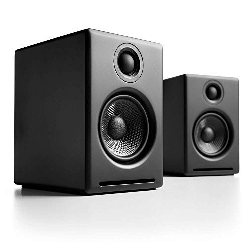 Audioengine A2+ Wireless 60W Altavoces de Ordenador con tecnología Avanzada | DAC y Amplificador Incorporado de 24 bits | Bluetooth aptX Codec, conexión USB Directa (Bluetooth, Negro)