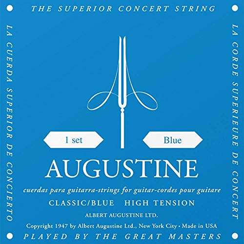 Augustine Cuerdas para Guitarra Clásica, Azul, Tensión Alto Augustine Cuerdas para Guitarra Clásica, Azul, Tensión Alto