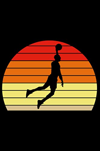 Basketball Sonnenuntergang Sunset Vintage Retro: DIN A5 Liniert 120 Seiten / 60 Blätter Notizbuch Notizheft Notiz-Block Motive für Basketballspieler Basketballer Sport
