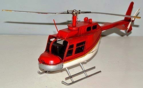 Bell avión helicóptero rojo chapa para helicóptero modelo Tin Model vintage helicóptero aproximadamente 32 cm 37408