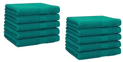 Betz 10 toallas de tocador PREMIUM tamaño 30x50cm 100% algodón Color verde esmeralda