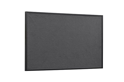 Bi-Office New Basic - Tablero de fieltro gris, marco de color negro, 585 x 385 mm