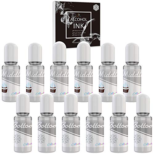 Blanco Alcohol Ink Set - 120ml 2 Tipos Tinta Alcohol para Pintura de Resina Epoxi, Fabricación de Placas Petri Resina, Yupo - Tinte de Color de Pintura Alcohol Blanco para Arte de Resina, Vasos - 4oz Blanco Alcohol Ink Set - 120ml 2 Tipos Tinta Alcohol para Pintura de Resina Epoxi, Fabricación de Placas Petri Resina, Yupo - Tinte de Color de Pintura Alcohol Blanco para Arte de Resina, Vasos - 4oz