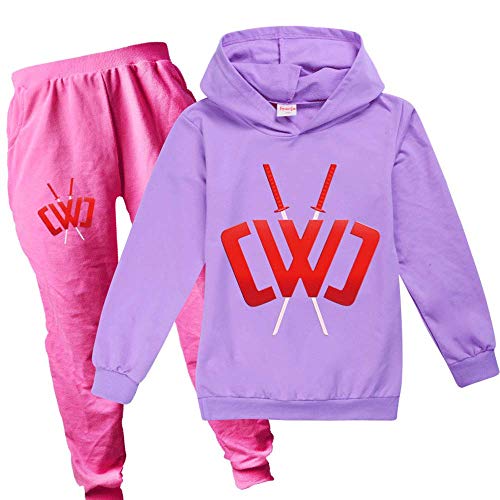 Boys and Girls Autumn and Winter Sportswear Suits, Chad Wild Clay Children's Hoodie Casual Pants Suits Are Suitable for Children Aged 3-17
