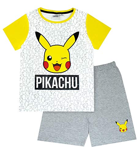 Breve Pijamas de Pokemon Pikachu Cara Gris del Amarillo del Muchacho