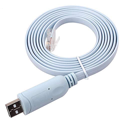 Cable USB a consola de 5M,Cable de consola USB de Cisco,Usb a la consola Rj45,Rollover Usb para Windows/Vista/MAC/Linux (5m/16.4 pies,Azul)