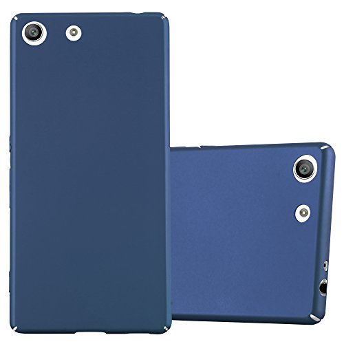 Cadorabo Funda para Sony Xperia M5 en Metal Azul - Cubierta Protección de Plástico Duro Super Delgada e Inflexible con Antichoque - Case Cover Carcasa Protectora Ligera