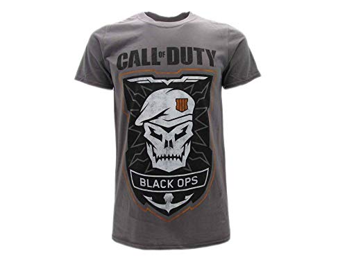 Call of Duty - Camiseta original Advance Warfare 4 Black Ops IIII 4 calavera gris oficial gris M