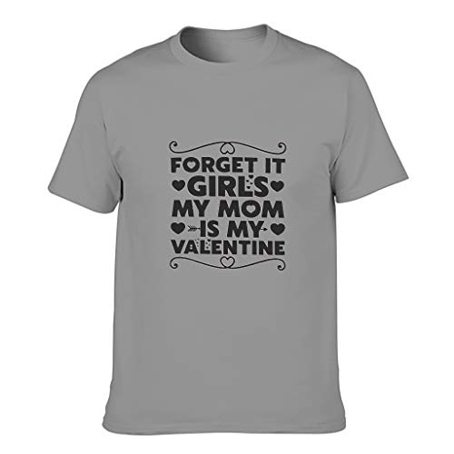 Camiseta de algodón para hombre, diseño con texto "Sorry Girls My Mom is My Valentine Tattoo" Gris oscuro. XXXXL