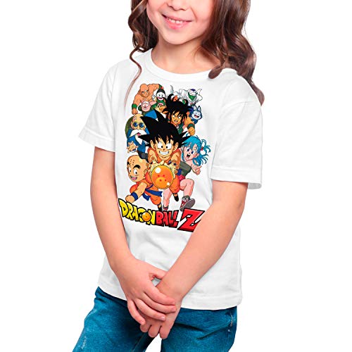 Camiseta Niña Manga y Anime - Dragon Ball, Bola de Dragón (Blanco, 9 años)