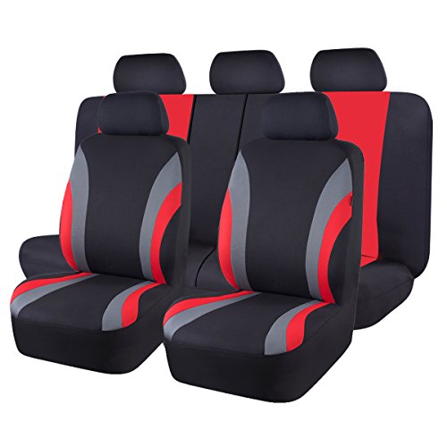 CAR PASS de coche Arrival- Rider 11pcs ajuste universal para asiento de coche 100% transpirable con compuesto de 5 mm Esponja interior, compatible con airbag