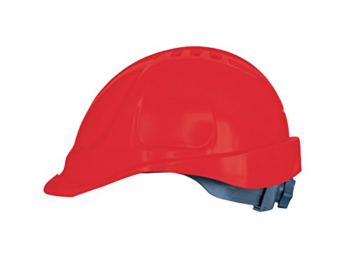 Casco de protección con cinta de sujeción, tamaño ajustable, EN397, color rojo