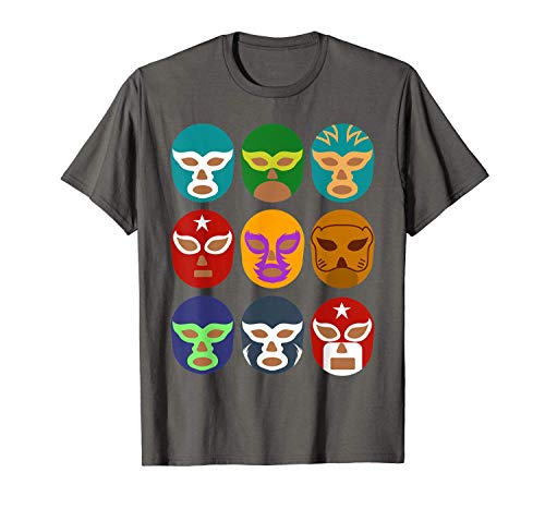 CCANE7 Camiseta gráfica Camiseta Lucha Libre Mexicana Lucha Libre Máscaras de Luchador Fighting Funny Camiseta gráfica