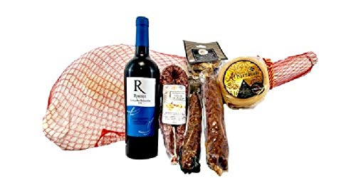 Cestas y Lotes Gourmet - Lotes de Regalo - Lotes de Navidad Gourmet - Lote Con Jamón + Vino + Embutidos + Vino (Gourmet) | Degusta Teruel