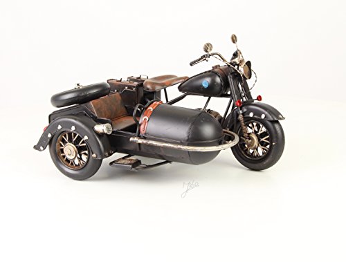 Chapa decorativa de moto con sidecar modelo retro vintage Nostalgia longitud 32,1 cm