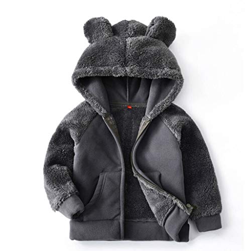 Chaqueta Infantil Chaqueta De Peluche con Capucha Abrigo CáLido Al Aire Libre OtoñO Invierno Bebé NiñO NiñA Ropa Deportiva Informal Chaqueta A Prueba De Viento Regalo De CumpleañOs Fiesta De Navidad