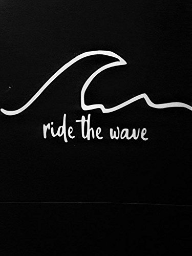 Chase Grace Studio Surf Surfboard Ride The Wave Beaches Vinilo adhesivo adhesivo | Blanco | Coches Camiones Vans SUV portátiles Paredes Metal |7.5" X 3.5" | CGS853