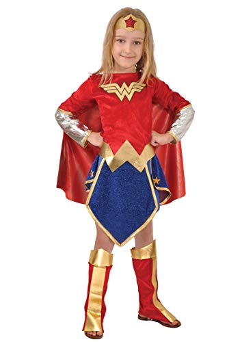 Ciao Wonder Woman Costume Bambina Originale DC Comics (Taglia Anni) Disfraces, Rosso/BLU, 8-10 Anos para Niñas