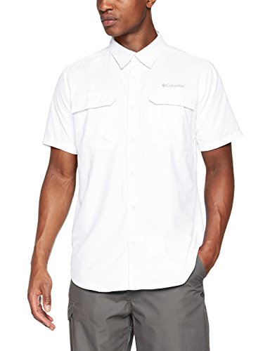 Columbia Silver Ridge II Short Sleeve Shirt XO0666 Camisa de Senderismo Manga Corta, Hombre, Blanco (White), M