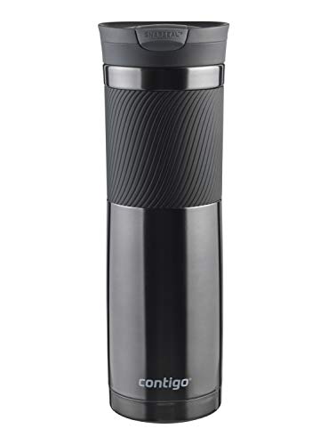 Contigo Vaso Termico Byron Snapseal, Termo Café, Taza de Viaje en acero inoxidable, Vaso Termo antigoteo, Copa con Tapa fácil de limpiar sin BPA, 720 ml, Gris(Gunmetal)