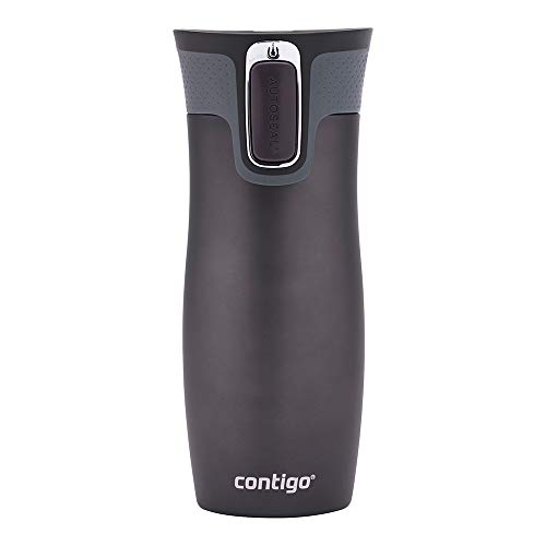 Contigo Vaso Termico West Loop Autoseal, Termo Café, Taza de Viaje en Acero Inoxidable, Vaso Termo Antigoteo, Copa con Tapa Fácil de Limpiar sin BPA, 470 ml, Gris (Gunmetal)