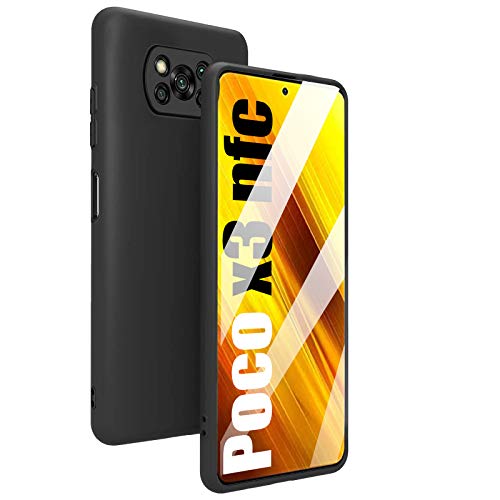 cookaR Mate Funda Poco X3 NFC, [Ultra-Delgado] Anti-Rasguño y Anti-Huella Protectora Caso Plástico Duro Cover Carcasa para Xiaomi Poco X3 NFC Smartphone, Negro