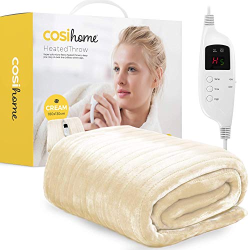 Cosi Home Manta Térmica Eléctrica. con Control Remoto, Temporizador y 9 Niveles de Calor