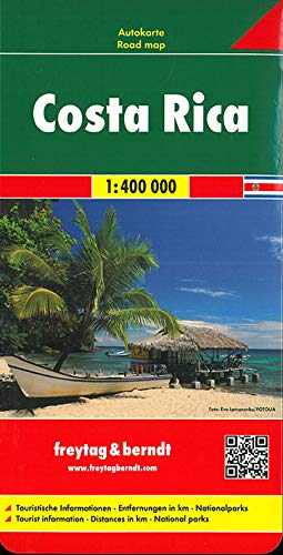 Costa Rica, mapa de carreteras. Escala 1:400.000. Freytag & Berndt.: Wegenkaart 1:400 000 (Auto karte)
