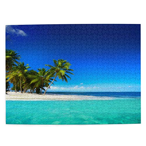 DAHALLAR Talla Mediana Rompecabezas 500 Piezas,Decoración del océano,fotografía de Paisaje de Naturaleza Tropical con Vista al mar,Gracioso Juego Familiar Decoración Colgante del Hogar,20.4" x 15"