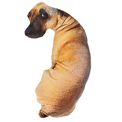 Dasorende 3D Cute Bend Dog Impreso Throw Pillow Animal Realista Cabeza de Perro Divertida Cosplay Ni？Os CojíN de Juguete Favorito para el Hogar