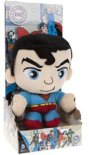 DC COMICS - Peluche con caja del personaje "Superman" el héroe de la película, dibujos y cómics "SUPERMAN" (18cm) - Calidad super soft